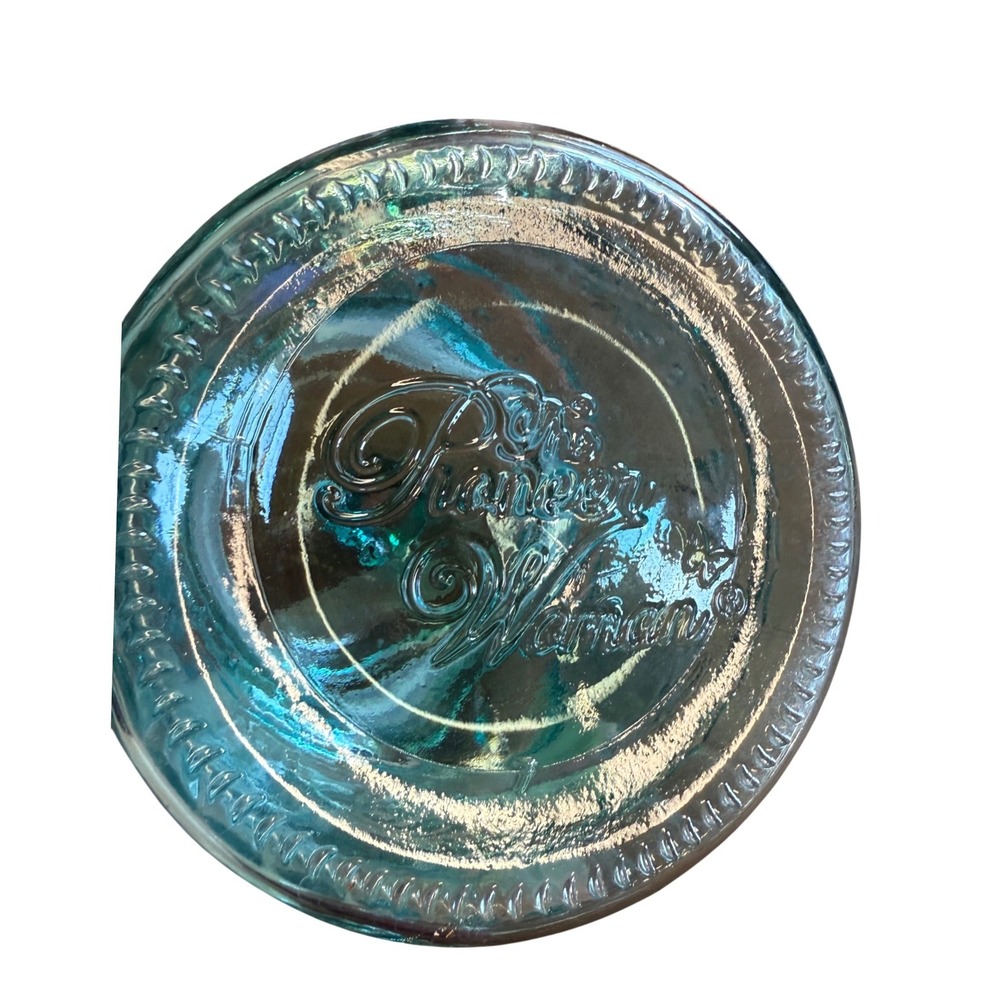 The Pioneer Woman Cassie Teal Embossed Glass Canister 6.5" - Picture 4 of 7